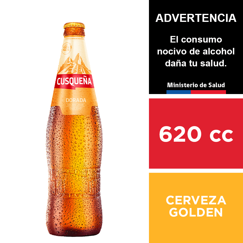 Cerveza Cusqueña Golden 4,8° 620 cc. - Andina - $1.090