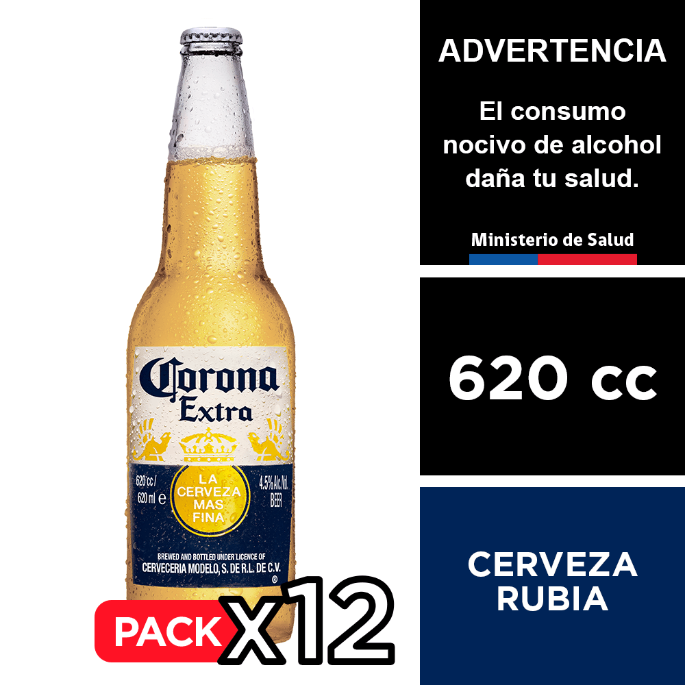 Cerveza Corona 4,5° 12 x 620 cc. - Andina - $14.990