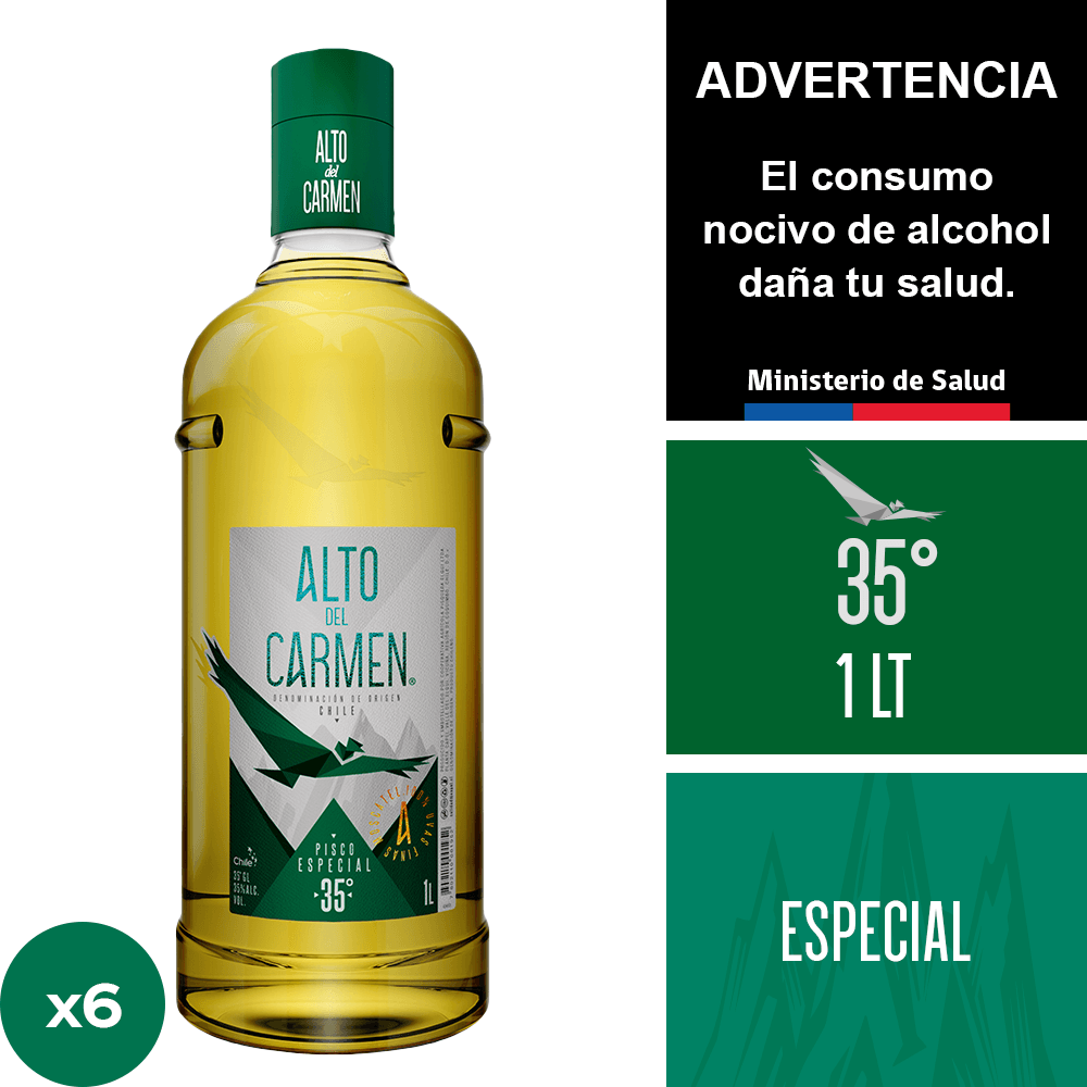 Alto del Carmen 35° 6 x 1,0 lt. - Andina - $35.290